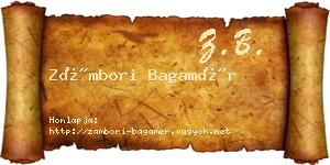 Zámbori Bagamér névjegykártya